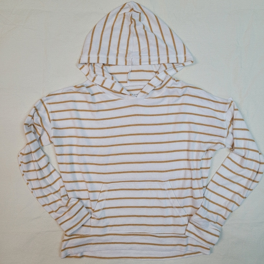 American Eagle Soft & Sexy Plush Sz SM Striped Hoodie w/ Pocket Streetwear Loung